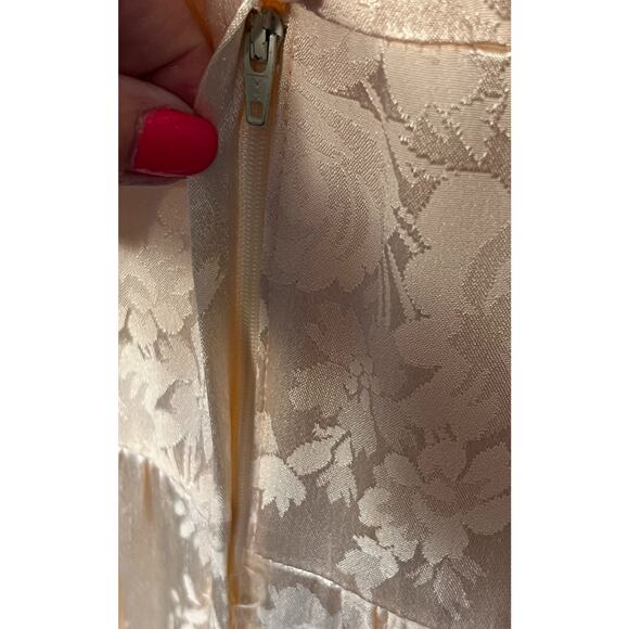 Jessica McClintock Dress Womens 4 White Lace Pink Satin Long Sleeve RARE Vintage - Picture 14 of 15